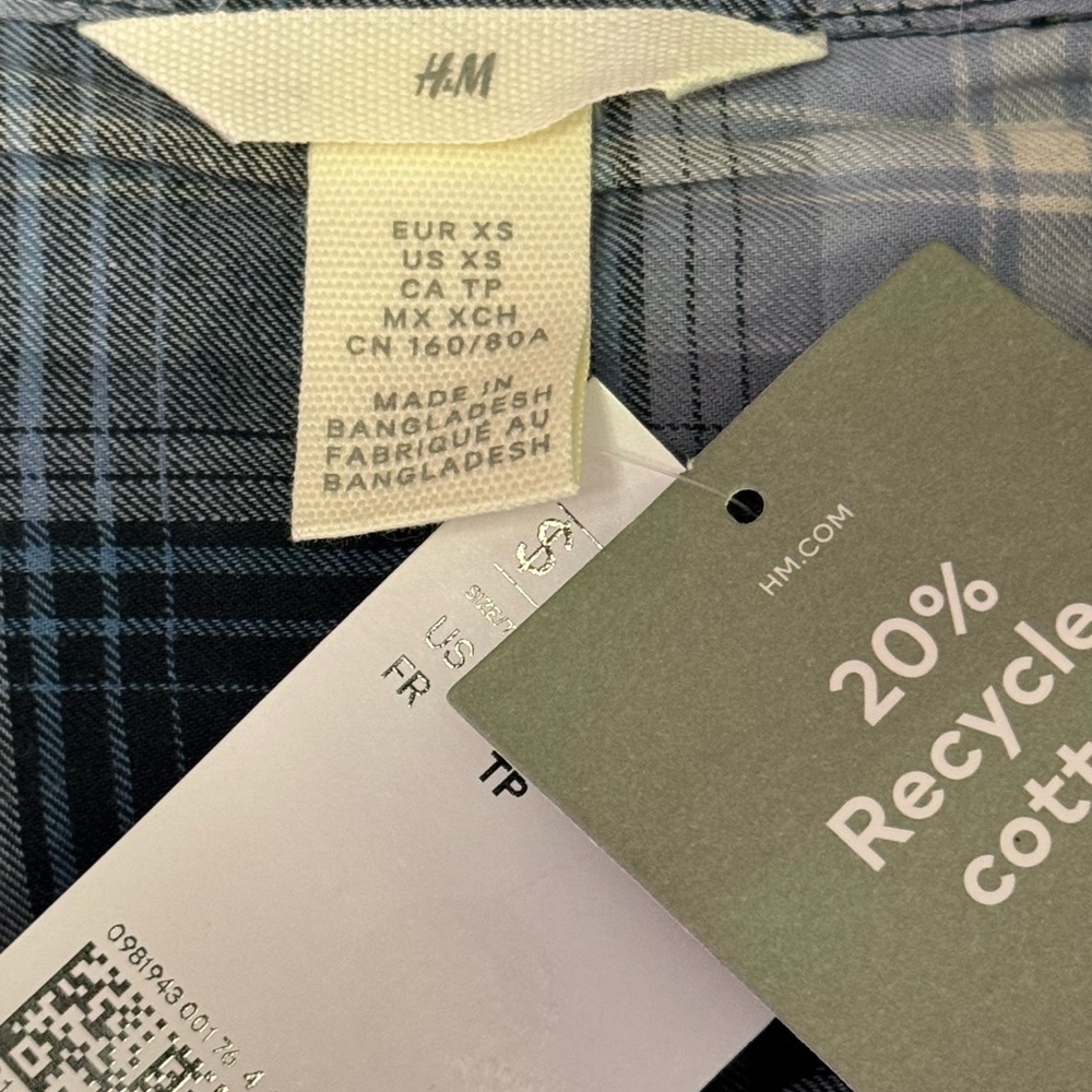 H&M Blue Plaid Shirt - Picture 4 of 4